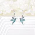 wholesale 925 Sterling Silver Turquoise Hummingbird Dangle Earrings Wholesale For Women-0-2