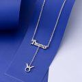wholesale 925 Sterling Silver Taurus Zodiac Sign Lariat Necklace with Pendant for Women Astrology-0-3