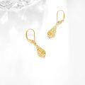 wholesale 14K Gold Solid Teardrop Filigree Drop Earrings with Leverbacks - Fine  for Women-0-2