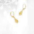 wholesale 14K Gold Solid Teardrop Filigree Drop Earrings with Leverbacks - Fine  for Women-0-2