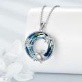 wholesale 925 Sterling Silver Blue Crystal Sea Turtle Starfish Pendant Necklace-0-3