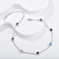 wholesale 925 Sterling Silver Rainbow Stone 7 Chakra Ankle Anklet for Women Gift-0-1