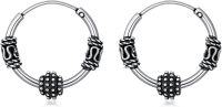 wholesale 925 Sterling Silver Oxidized Bali Bohemian Small Huggie Hoop Earrings 2cm Diameter - Gift Boxed-Bali Hoop Earrings-1