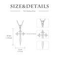 wholesale 925 Sterling Silver White Gold Plated Lab Created Diamond Pointed Cross Pendant Necklace-0-5