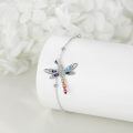 wholesale 925 Sterling Silver Rainbow Crystal Butterfly Pendant Ankle Bracelet for Women Girls  6-8 Adjustable Chain Length-0-2