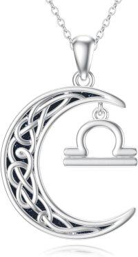 wholesale Sterling Silver Zodiac Necklace 12 Constellations Pendant Jewelry for Women Men-Libra(9.23-10.23)