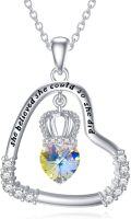 wholesale TOUPOP Graduation Necklace For Her Crown Necklace For Women Sterling Silver Queen Crown Pendant Necklace Engraved She Believed She Could So She Did Graduation Gift For Nurse Women -0-0