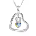 TOUPOP Sterling Silver Crown Pendant Necklace She Believed She Could So She Did Graduation Gift-0-0