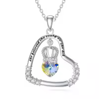 TOUPOP Sterling Silver Crown Pendant Necklace She Believed She Could So She Did Graduation Gift-undefined
