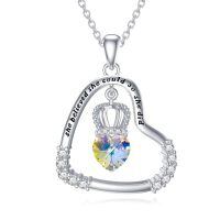 TOUPOP Sterling Silver Crown Pendant Necklace She Believed She Could So She Did Graduation Gift-undefined