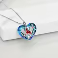 TOUPOP Sterling Silver Crystal Red Cardinal Pendant Necklace Bird Memorial Jewelry Gift-0-4