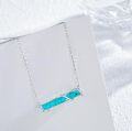 wholesale 925 Sterling Silver Turquoise Infinity Leaf Bar Necklace - Gifts for Women & Teen Girls-0-2