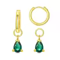 wholesale 925 Sterling Silver Cubic Zirconia Huggie Hoop Earrings Wholesale with Dangle Charms for Sensitive Ears-0-0