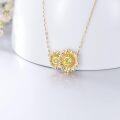 wholesale 14K Gold Plated Yellow Crystal Daisy Pendant Necklace - Real Gemstone s for Her-0-3