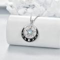 wholesale 925 Sterling Silver Moonstone Pentagram Triple Moon Goddess Necklace for Women Witchcraft Jewelry-0-1