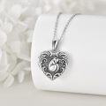 wholesale 925 Sterling Silver Heart-Shaped Photo Frame Pendant Necklace with Cat Design for Women's Gift-0-2