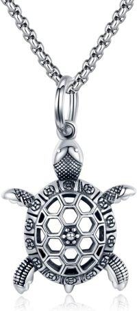 wholesale 925 Sterling Silver Turquoise Sea Turtle Pendant Necklace for Men & Women-Silver