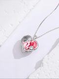 wholesale  Sterling Silver & White Gold Plated Ruby Heart Crystal Necklace for Mom - Austrian Crystal Mother's Day Gift-0-3