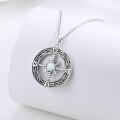 wholesale 925 Sterling Silver Opal Moonstone Celtic Compass Pendant Necklace for Women Girls s-0-1