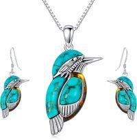 wholesale Sterling Silver Turquoise Amber Stone Native American Jewelry Set for Women-Style 1