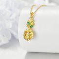 wholesale Gold 925 Sterling Silver Heart-Shaped Pendant with Green Stones and Yellow Crystal for Women's s-0-3