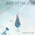 wholesale 925 Sterling Silver Turquoise Blue Stone Pendant with Butterflies and Swirls - Memorial Keepsake Jewelry-0-4