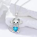 wholesale Metal Stone Monkey Pendant Necklace Birthstone Jewelry Gift for Women-0-1