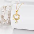 wholesale 10K Gold Crystal Heart Pendant Necklace s for Her-0-2