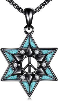 wholesale Sterling Silver Star of David AA Sobriety Necklace Jewish Jewelry Gifts-Peace Sign