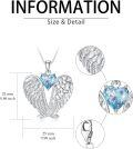 wholesale Birthstone Angel Wings Necklace 925 Sterling Silver Guardian Angel Necklace Pendant Birthstone Jewelry Birthday Christmas Gifts For Women -0-1