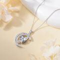 TOUPOP Sterling Silver Diamond Moon Star Pendant Necklace-0-4