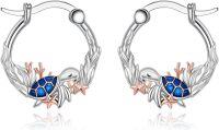 wholesale 925 Sterling Silver Turtle & Starfish Design Hoop Earrings - Sea Life Inspired  for Her-Animal earrings-Turtle Earrings
