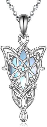 wholesale Sterling Silver Stone Arwen Evenstar Pendant Necklace LOTR Inspired Jewelry Gift for Women Men Teens Mothers Day-Moonstone