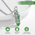wholesale 925 Sterling Silver Green Jade Saint Michael Angel Protect Us Charm Necklace-0-5