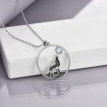 wholesale 925 Sterling Silver Opal Howling Wolf Pendant Necklace for Women - Nature Inspired s-0-1