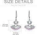 wholesale 925 Sterling Silver Ballet Tutu Pink Crystal Drop Earrings-0-4