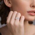 wholesale  Sterling Silver Birthstone Adjustable Open Ring for Women -0-3