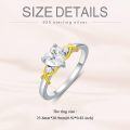 wholesale TOUPOP Personalized Celtic Knot Heart Moissanite Wedding Ring For Women 14k Gold Plated S925 Sterling Silver Engagement Engraved Promise Rings For Her Anniversary Birthday Marriage Gift -0-3
