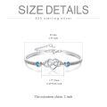 wholesale 925 Sterling Silver Heart Infinity Bracelet Blue Crystal Engraved Bangle For Women Mom-0-3