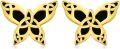 wholesale Gold 925 Sterling Silver Celtic Knot Butterfly Stud Earrings with Black Onyx Inlay for Women-0-0