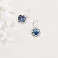 wholesale 925 Sterling Silver Heart Dangle Earrings Wholesale Yellow Cubic Zirconia-0-7