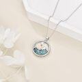 wholesale 925 Sterling Silver Mountain Pendant Necklace with Turquoise Stone and Mustard Seed Christian Faith s for Women Girls-0-3
