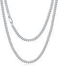 wholesale Sterling Silver White Gold Plated 3mm Flat Cuban Link Curb Chain Necklace 18 26 -0-0