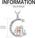 wholesale 925 Sterling Silver Love You to the Moon and Back Sisters Pendant Necklace with Angel Design-0-4