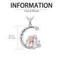 wholesale 925 Sterling Silver Love You To The Moon And Back Three Sisters Hugging Pendant Necklace-0-4
