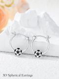 TOUPOP Sterling Silver Softball Golf Volleyball Soccer Football Basketball Hoop Earrings Sports Jewelry-0-2