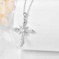 wholesale 925 Sterling Silver Cubic Zirconia Accent Religious Cross Pendant Necklaces for Women  Ideas-0-1
