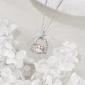 wholesale 925 Sterling Silver Love You Forever Hamster Heart Pendant Necklace Gifts for Women-0-3