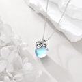 wholesale 925 Sterling Silver Blue Opal Sloth Charm Necklace for Women Girls  45cm Chain Length-0-3