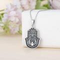 wholesale 925 Sterling Silver Evil Eye Scarab Hamsa Hand Pendant Necklace with Lotus Design-0-1